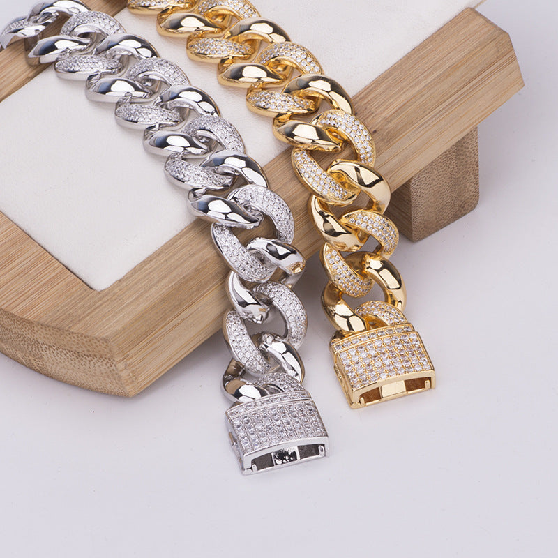 19MM Miami cuban link chain bracelet as seen on LIL UZI VERT special clasp gold vvs diamond
