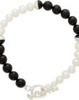 WILL SHOTT Split-Pearl Bracelet black agate pearl will shott willshott.com NYC
