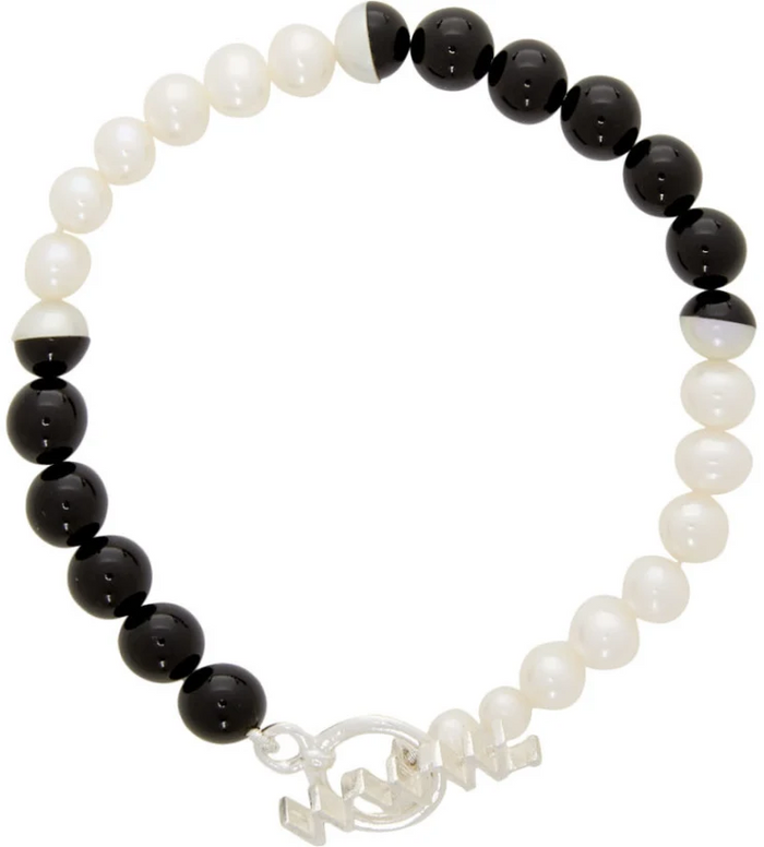 WILL SHOTT Split-Pearl Bracelet black agate pearl will shott willshott.com NYC