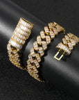 17mm fully iced baguette diamond cuban link necklace chain White Gold yellow gold asap rocky playboi carti lil uzi vert hip hop jewelry custom made