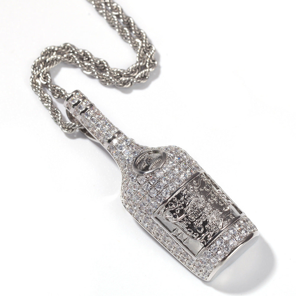 Hennessy dripped bottle pendant necklace chain saweetie my type juice world diamond gold 