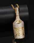 Hennessy dripped bottle pendant necklace chain saweetie my type juice world diamond gold 