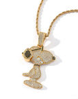 Iced Out diamond Charlie Brown Snoopy pendant necklace with free matching chain included free shipping top rappers jewelry brand urban fashion jewelers shopgld