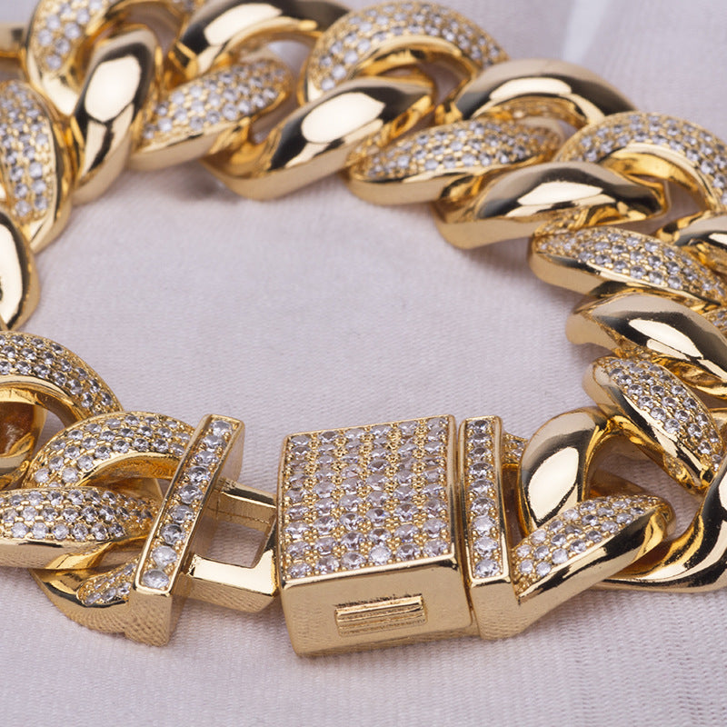 19MM Miami cuban link chain bracelet as seen on LIL UZI VERT special clasp gold vvs diamond