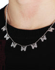 Farfetch Eyefunny diamond butterfly pendant choker necklace 