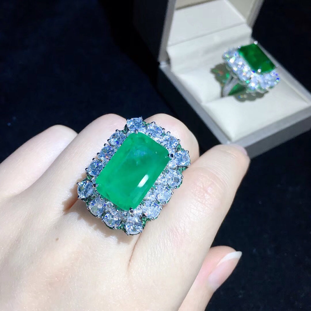 Zambian Emerald Cut Ring engagement rare vvs jeweler diamond tyler the creator playboi carti 