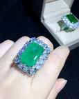 Zambian Emerald Cut Ring engagement rare vvs jeweler diamond tyler the creator playboi carti 