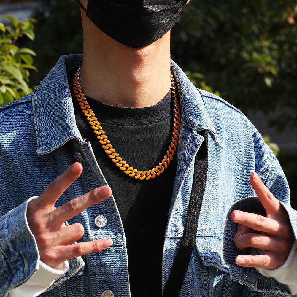 louis vuitton virgil off white inspired alike enamel cuban link necklace chain