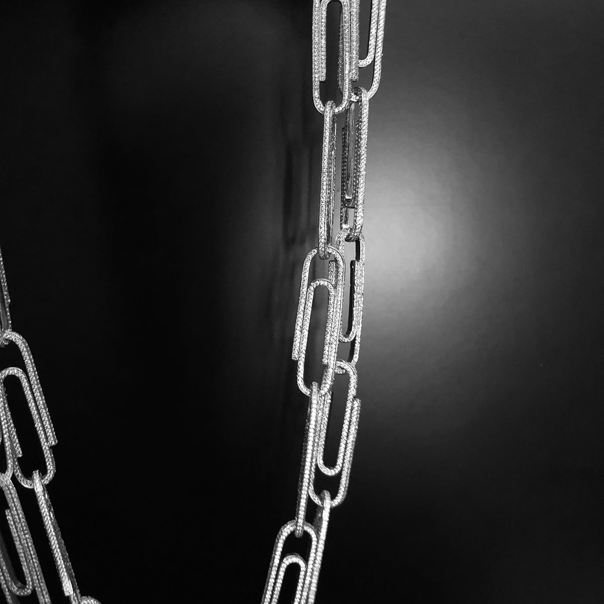 paper clip links jacob &amp; co virgil abloh offwhite alike necklace chain link diamond travis scott silver white gold buy