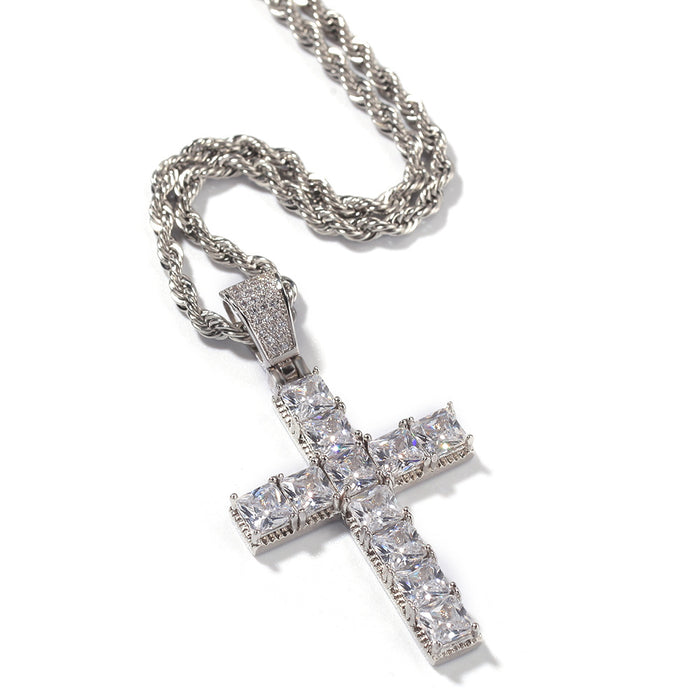 Princess cut cross pendant & necklace with free matching chain playboi carti vlone 