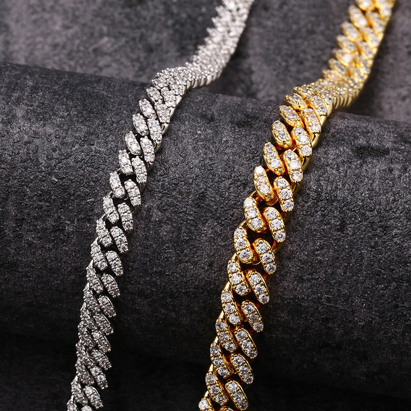 6mm cuban link necklace chain diamond ankle chain hip hop rapper jewelers ifandco cardib megan fashion nova  hip hop jewelry