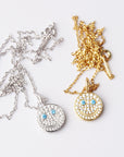 eyefunny smiling face thunder pendant necklace chain diamond jbalvin kim jones clot virgil offwhite