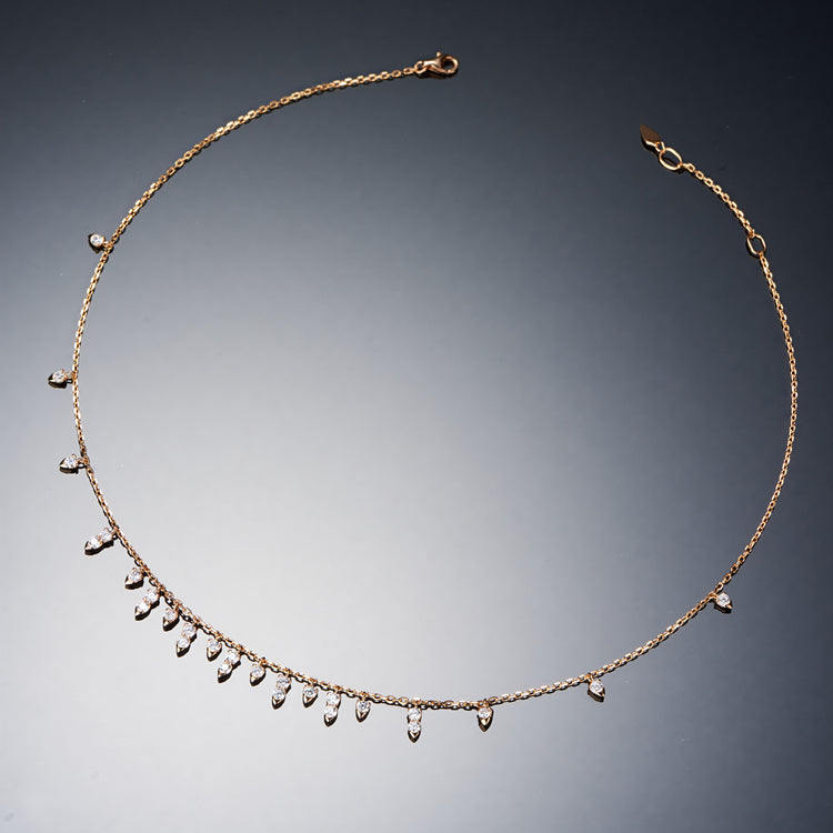 Kylie Jenner Tiffany diamonds dangling choker chain necklace