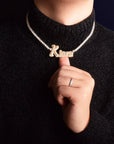 Hailey Bieber Wears Diamond Necklace With Her Married Last Name Vogue people.com custom name diamond necklace tennis link chain