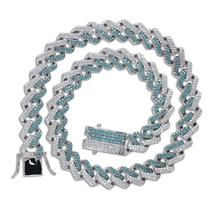 two tone curb cuban link bracelet blueface diamond gold buy travis scott