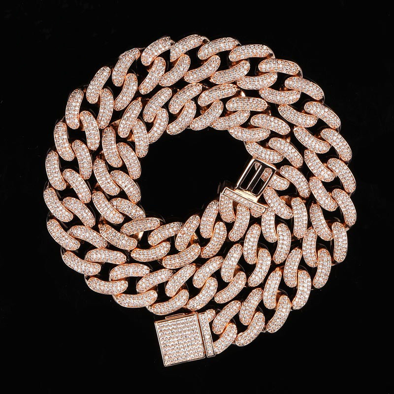 14mm cuban link fully iced micro pave diamond travis scott playboi carti asap rocky ian connor vlone vvs