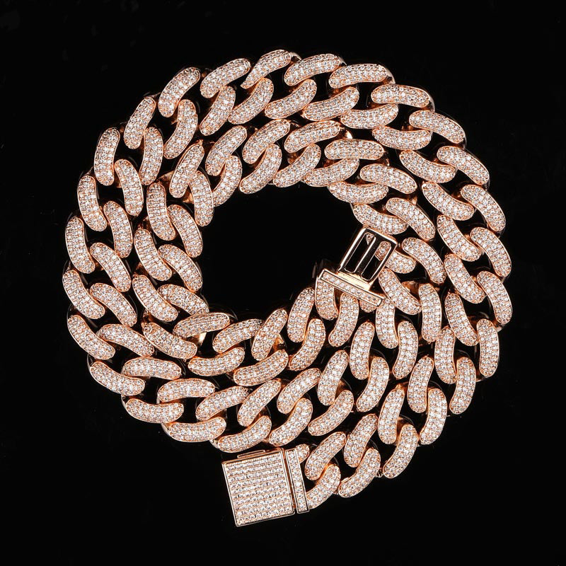 14mm cuban link fully iced micro pave diamond travis scott playboi carti asap rocky ian connor vlone vvs