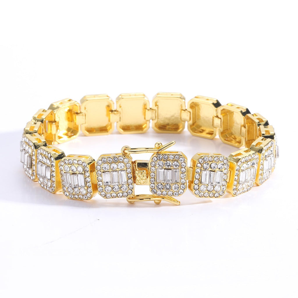 baguette diamond round stone tennis links bracelet necklace chain white gold yellow gold baller rappers nba hip hop jewelry buy shopping free shipping