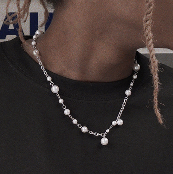 Asap Rocky pearl cuban link necklace chain – Bijouterie Gonin