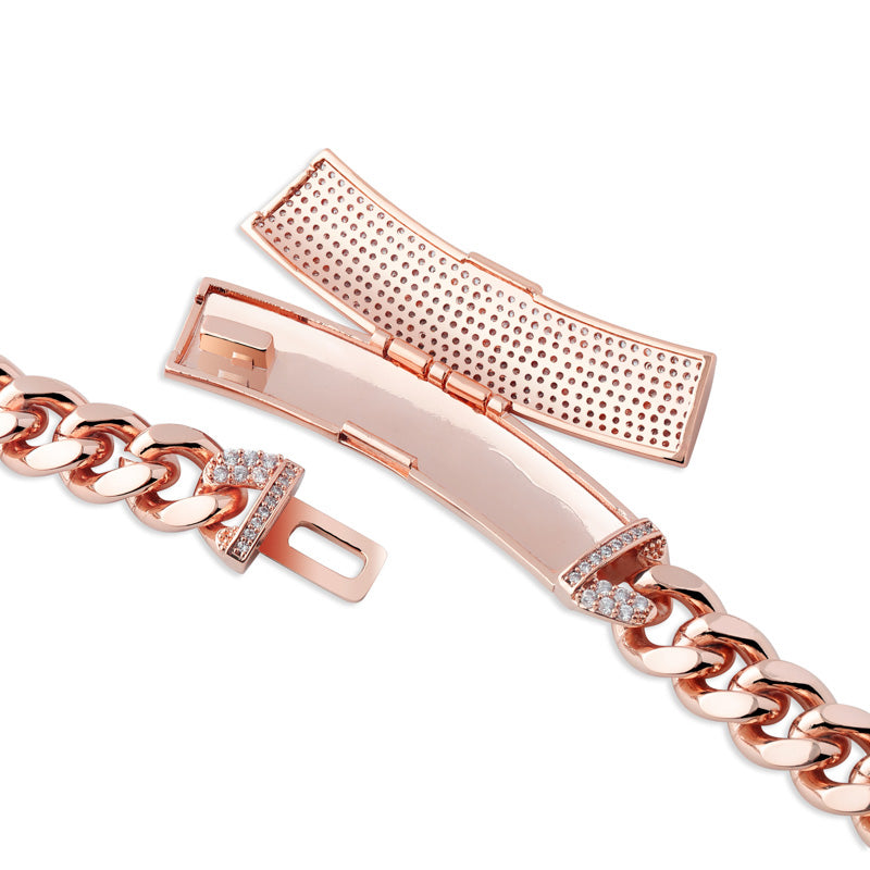 12mm cuban link necklace chain custom curvy clasp fully iced micro pave set diamond ifandco