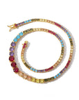 Multicolored and size rainbow tennis links necklace choker hip hop jewelry gld shop icebox ifandco gold gods diamond buy celebrity jewelry accessories