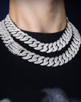 20mm baguette link necklacechain custom clasp white gold diamonds ifandco icebox asaprocky travis scott