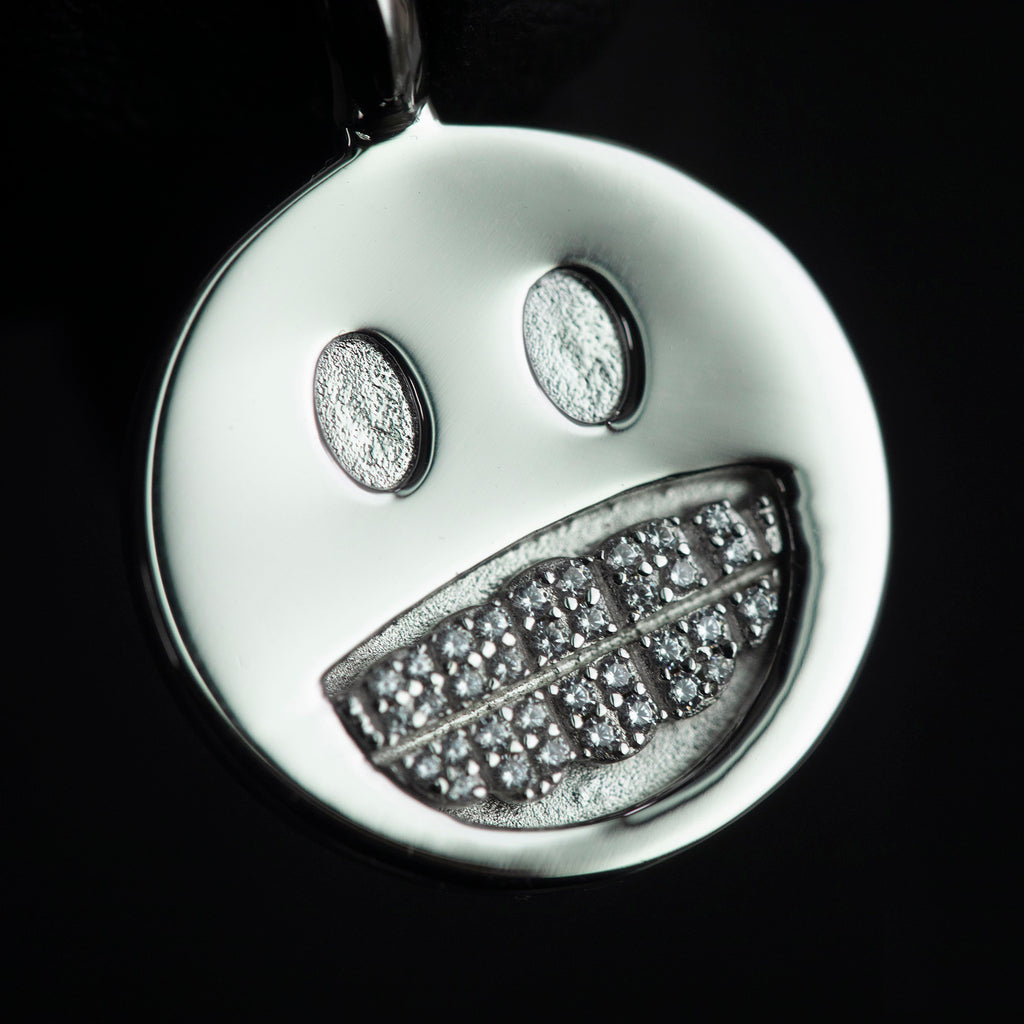 smiley #hiphop #grillz - Smiley Face With Grillz diamond silver charm pendant necklace chain ifandco