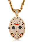 Jason mask Friday the 13th diamond fully iced pendant & necklace with free matching chain included.