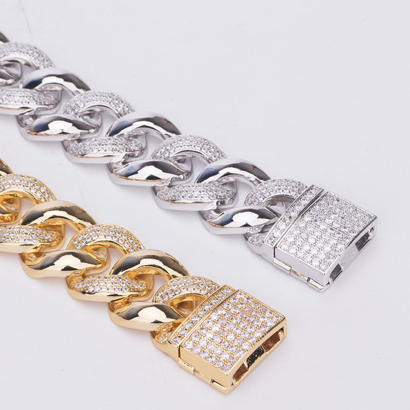 19MM Miami cuban link chain bracelet as seen on LIL UZI VERT special clasp gold vvs diamond