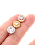 12mm stud earrings diamond earring iced halo solitaire k gold shopgld