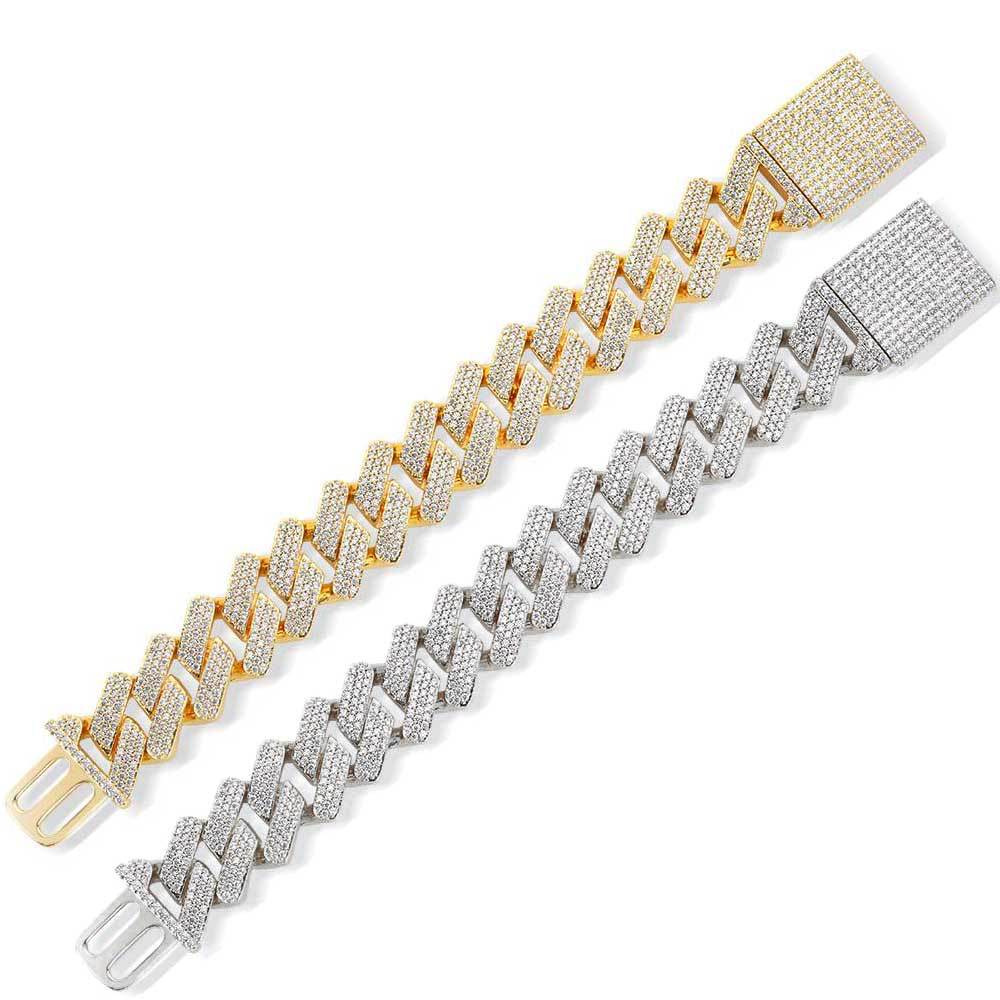 20mm curb cuban link three row highest quality gold diamond vvs ifandco icebox on lil uzi vert playvboi carti