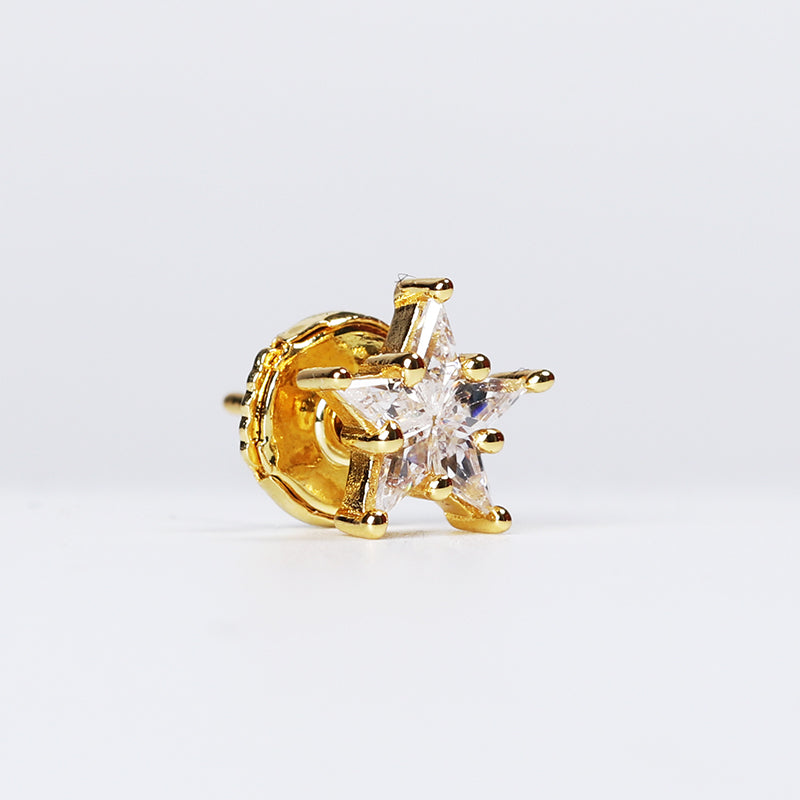 eyefunny star diamond stud earring white gold yellow gold jbalvin nigo