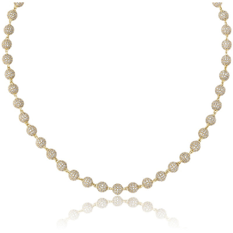 ben baller fully iced diamond beads chain necklace justin bieber