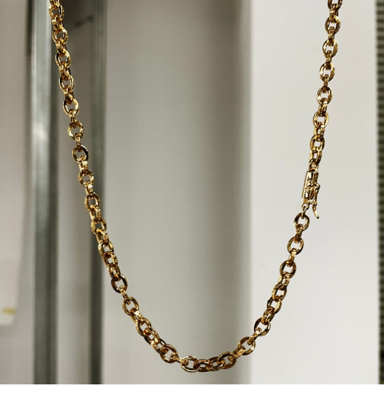 Chrome Hearts Tiny E necklace chain Yellow Gold diamond 22k gold