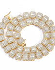 baguette diamond round stone tennis links bracelet necklace chain white gold yellow gold baller rappers nba hip hop jewelry buy shopping free shipping