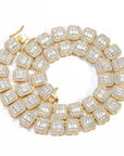 baguette diamond round stone tennis links bracelet necklace chain white gold yellow gold baller rappers nba hip hop jewelry buy shopping free shipping