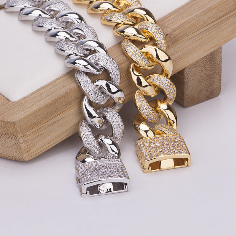 19MM Miami cuban link chain bracelet as seen on LIL UZI VERT special clasp gold vvs diamond