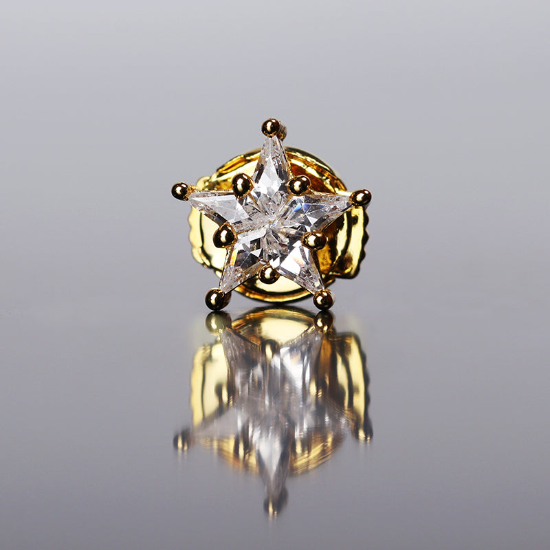 eyefunny star diamond stud earring white gold yellow gold jbalvin nigo
