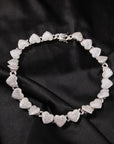 Fully iced interlaced heart 3D links necklace chain egan Thee Stallion hip hop jewelry celebrities jewelers diamond necklace bracelet ankle ring