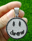 Drew Smiley face as seen on Justin bieber pendant necklace chain vvs ifandco diamond free