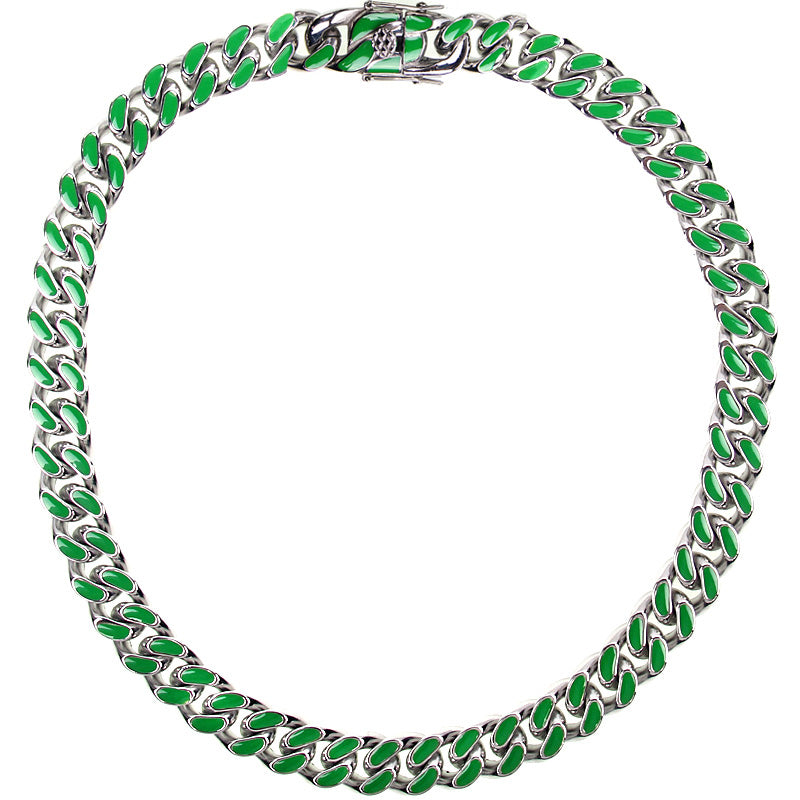 louis vuitton virgil off white inspired alike enamel cuban link necklace chain