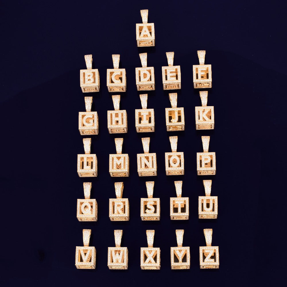affordable hip hop custom jeweler iced out baby block letter pendant necklace chain shopgld
