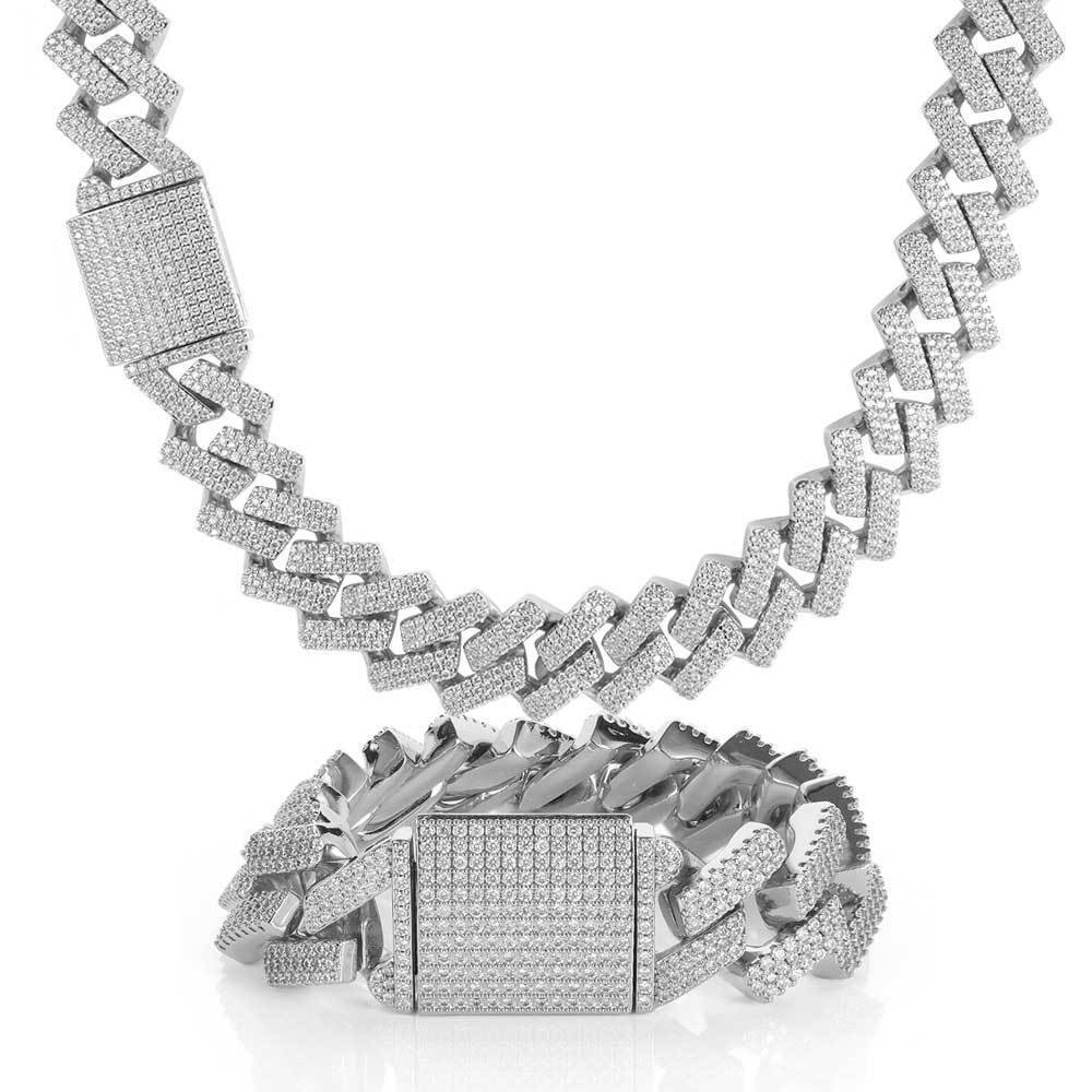 20mm curb cuban link three row highest quality gold diamond vvs ifandco icebox on lil uzi vert playvboi carti