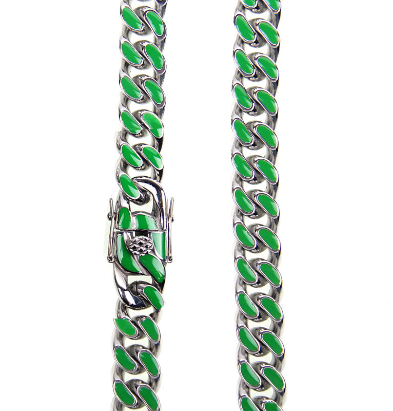 louis vuitton virgil off white inspired alike enamel cuban link necklace chain