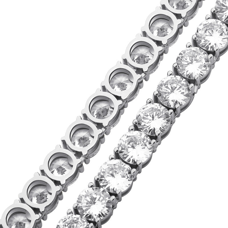 4mm tennis link silver white gold diamond necklace short diamond necklace choker White Gold kylie jenner kardashians fashion nova shein