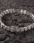 Emerald-Cut Diamond Eternity Line Tennis Bracelet in white gold travis scott