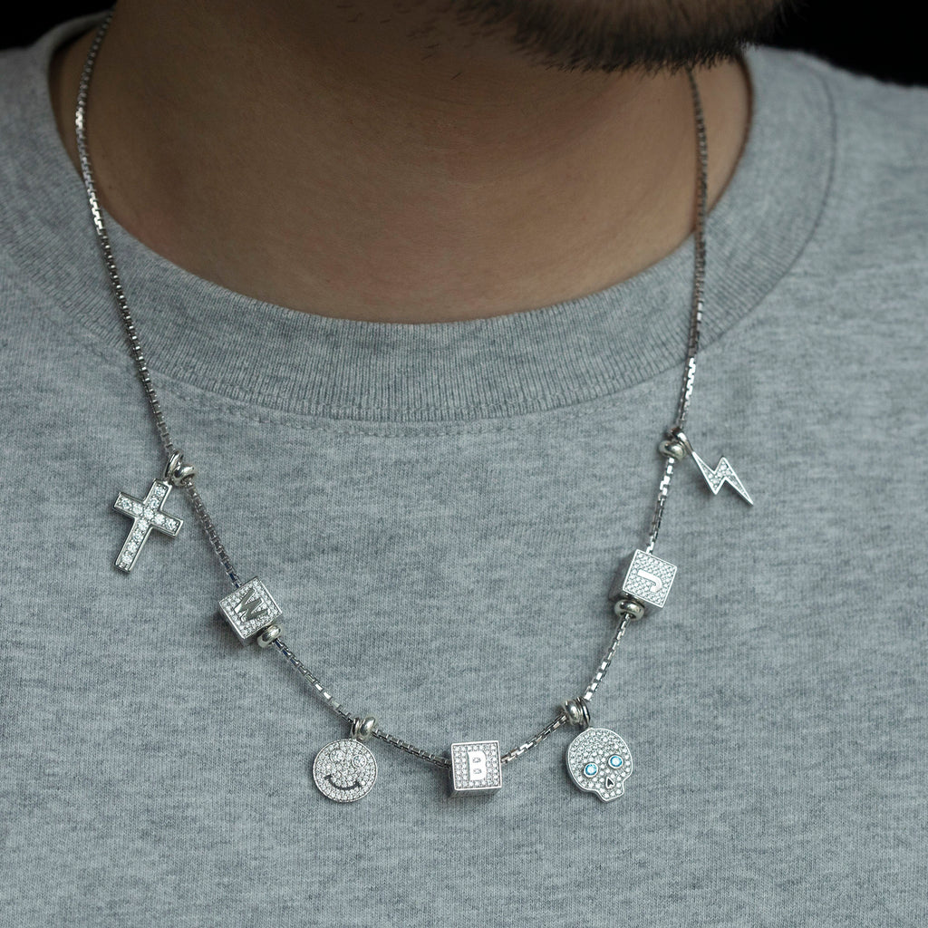 baby block letter custom necklace chain choker jesus is king kanye west rhude virgil off white