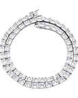 rectangle radiant cut diamond tennis link necklace chain diamond white gold travis rapper hip hop jewelery jewelers celebrity