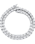 rectangle radiant cut diamond tennis link necklace chain diamond white gold travis rapper hip hop jewelery jewelers celebrity