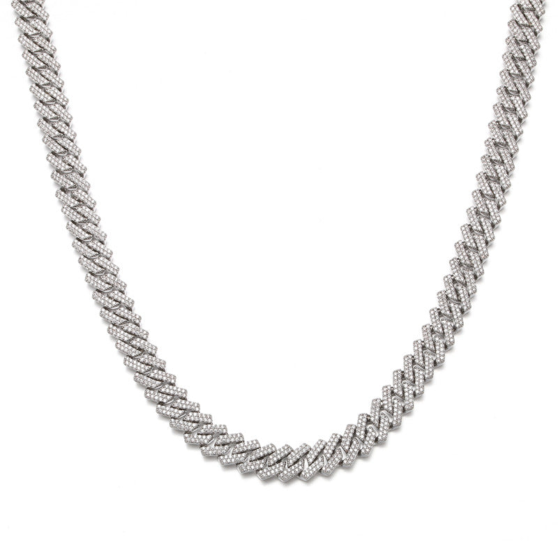 curb cuban link 10mm necklace chain fully iced custom clasp diamond ifandco